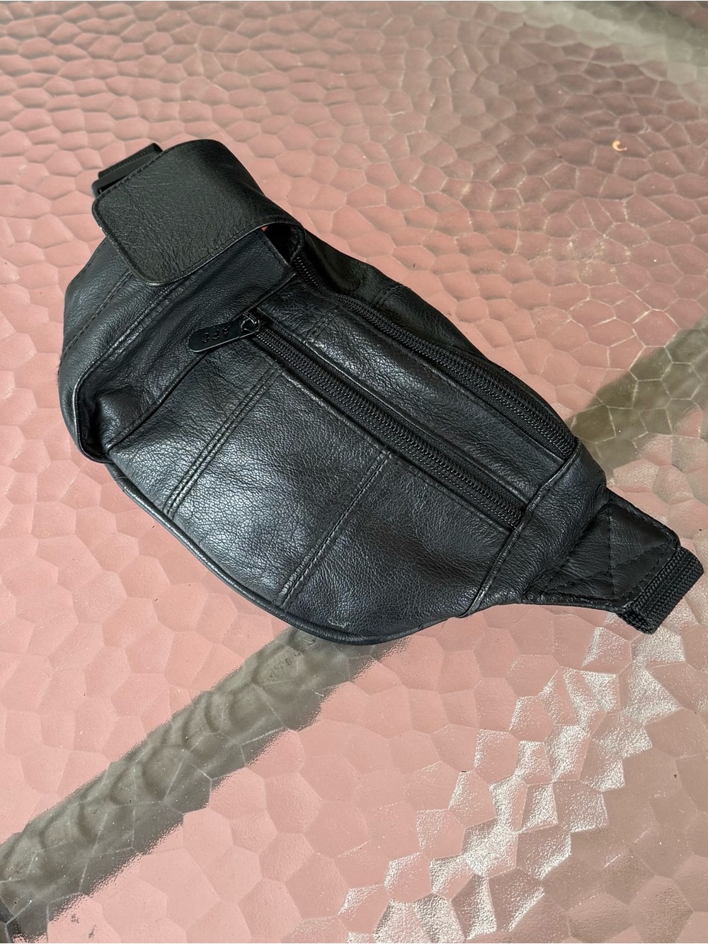 Black Leather Waist Pack
